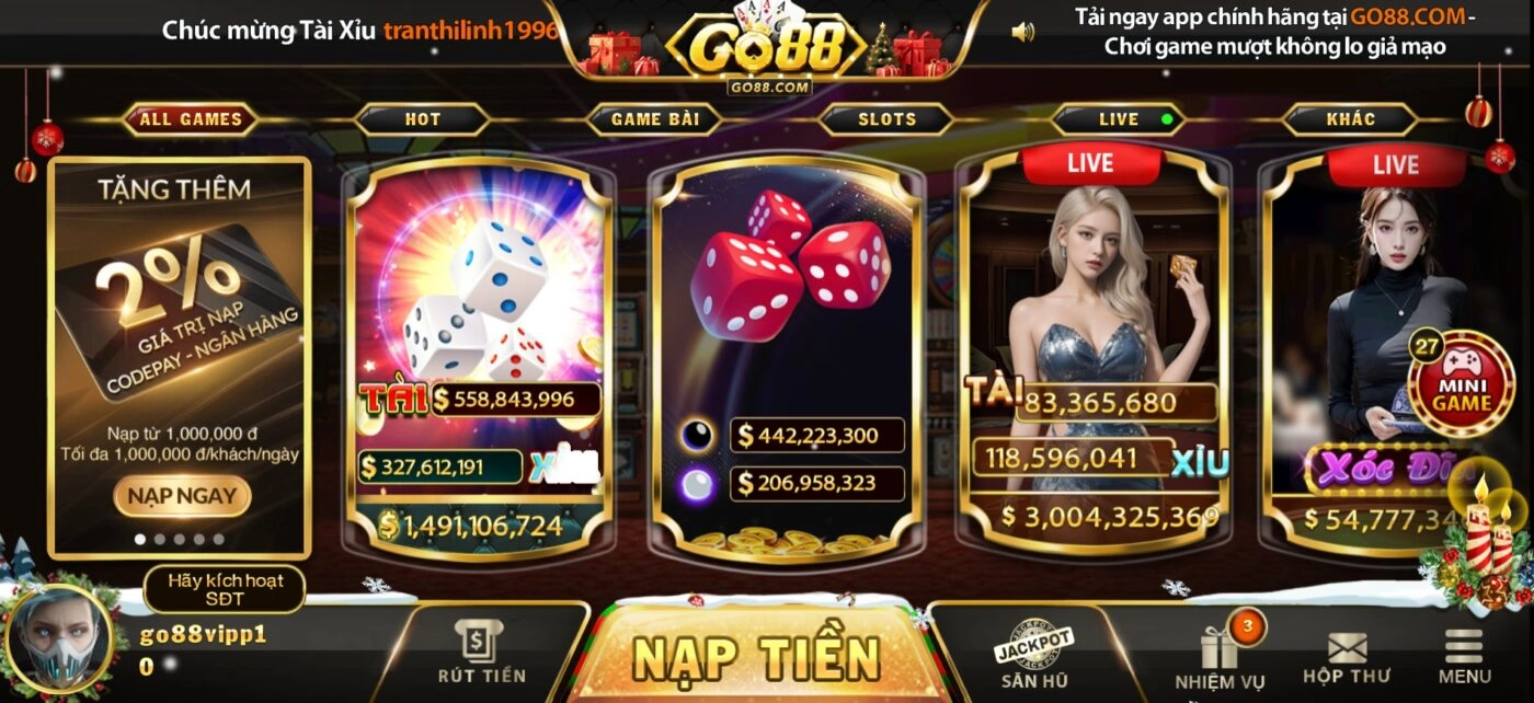 Những lợi ích khi Tài Xỉu Go88 về máy